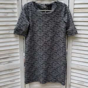 Adrienne Vittadini Black White Tweed Shift Dress